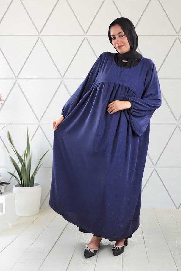 Flowy Batwing Abaya with Gathered Waist