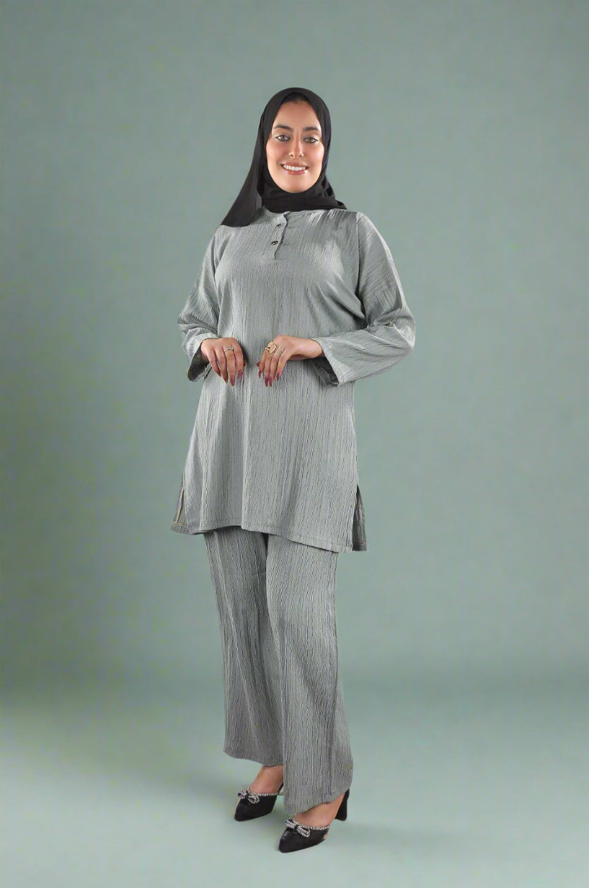 Sage Green Pleated Modest Set